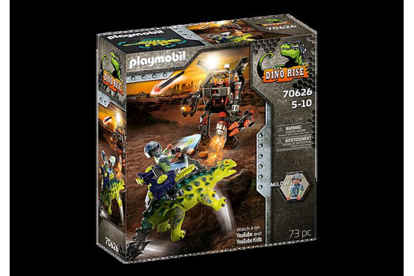 PLAYMOBIL  Dino RiseΑγκυλόσαυρος με μαχητή εναντίον ρομπότ 70626