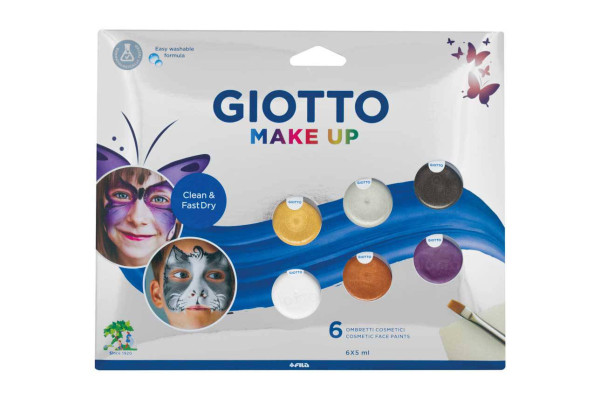 ΜΠΟΓΙΕΣ ΠΡΟΣΩΠΟΥ ΣΕΤ Giotto Make up 6 Face Paint 5ml σε μεταλλικά χρώματα